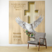 Dove Cross Gold Imitate Foil Wedding Backdrop Wandteppich (Beispiel)