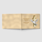 Dove Cross Gold Imitate Foil Wedding Gästebuch (Voll)