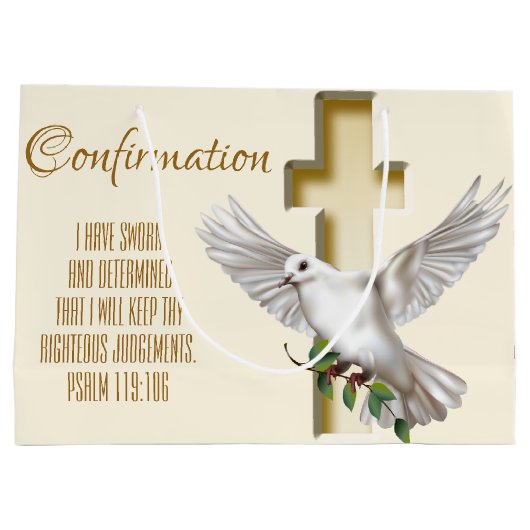 Dove Cross Große Geschenktüte (Rückseite)