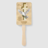 Dove Cross Personalisiert Scripting Verse Church Fächer (Rückseite)