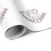 Dove Cross Religious Taufen Christening Geschenkpapier (Rolleneckpunkt)