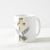 Dove Cross Scripture Bestätigung Taufe Kaffeetasse (VorderseiteRechts)
