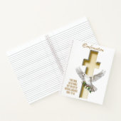 Dove Cross Scripture Bestätigung Taufe Notizblock (Innenseite)