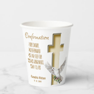 Dove Cross Scripture Verse Ephesians 4:2 Pappbecher