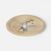 Dove Cross Scripture Verse Ephesians 4:2 Pappteller (Schrägansicht)