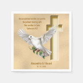 Dove Cross Scripture Verse Ephesians 4:2 Serviette (Vorderseite)