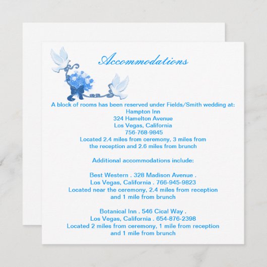 Dove Custom Enclosure Cards Einladung (Vorne/Hinten)