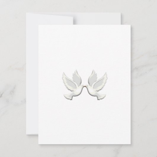 Dove Custom Response Cards RSVP Karte (Rückseite)