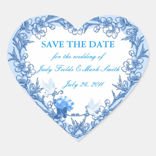 Dove Custom Save the Date Stickers (Vorderseite)