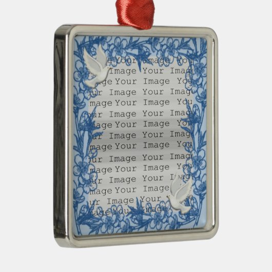 Dove Custom Square Ornament (Rechts)