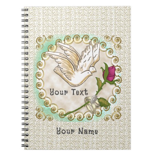 Dove Custom Wedding Gästebuch Notizblock (Vorderseite)