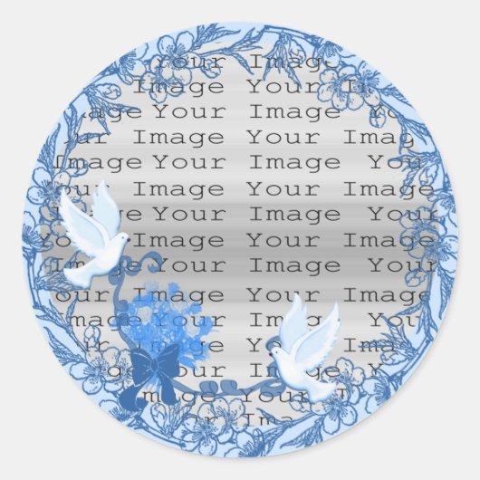 Dove Custom Wedding Round Stickers (Vorderseite)