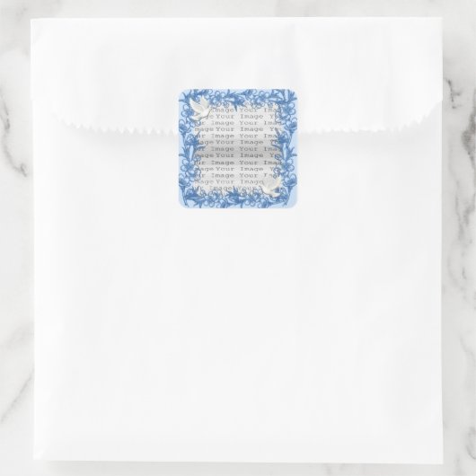 Dove Custom Wedding Square Stickers (Tasche)