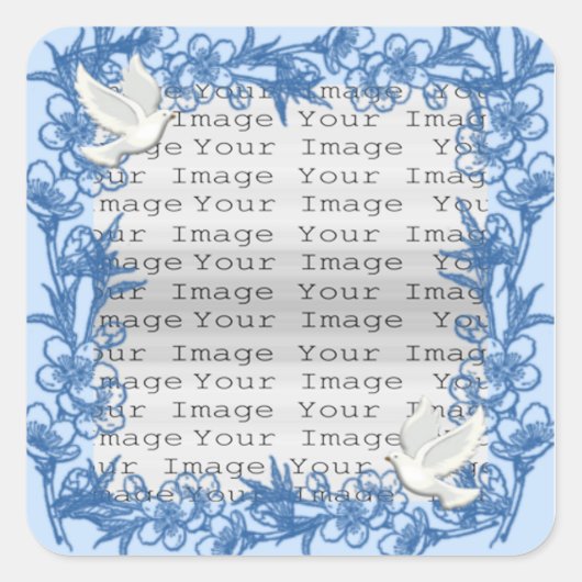 Dove Custom Wedding Square Stickers (Vorderseite)