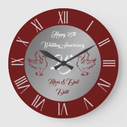 Dove Customize Happy Silver 25. Jubiläum Große Wanduhr