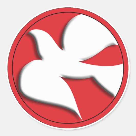 Dove der Bestätigung im roten Kreis Runder Aufkleber (Vorderseite)