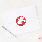 Dove der Bestätigung im roten Kreis Runder Aufkleber (Umschlag)