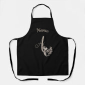 Dove Elegant Monogram Initial A Black Your Name Schürze (Vorderseite)