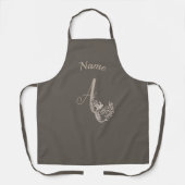 Dove Elegant Monogram Initial a Brown Your Name Schürze (Vorderseite)