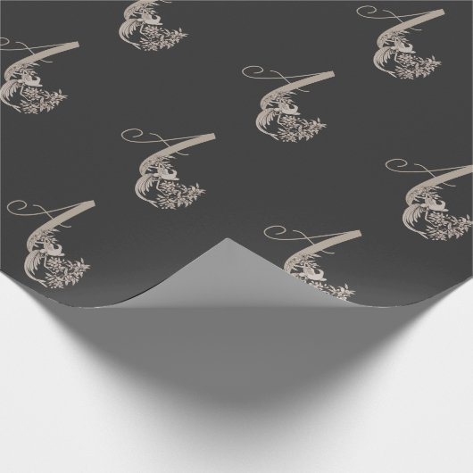 Dove Elegant Monogram Initial A Geschenkpapier (Ecke)