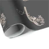 Dove Elegant Monogram Initial A Geschenkpapier (Rolleneckpunkt)