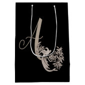 Dove Elegant Monogram Initial A Mittlere Geschenktüte (Rückseite)