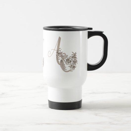 Dove Elegant Monogram Initial A Name Reisebecher (Rechts)