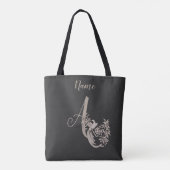 Dove Elegant Monogram Initial A Name Tasche (Rückseite)