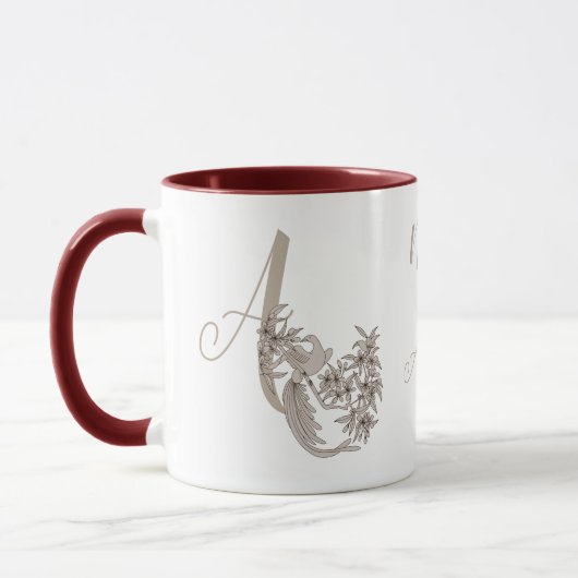 Dove Elegant Monogram Initial A Name Tasse (Links)