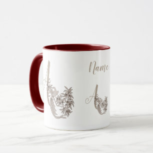 Dove Elegant Monogram Initial A Name Tasse