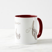 Dove Elegant Monogram Initial A Name Tasse (VorderseiteRechts)