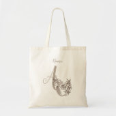 Dove Elegant Monogram Initial A Name Tragetasche (Vorne)
