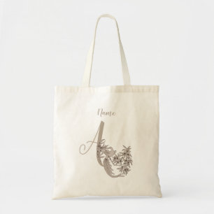 Dove Elegant Monogram Initial A Name Tragetasche