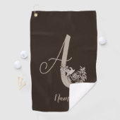 Dove Elegant Monogram Initial A Your Name Golfhandtuch (Insitu)