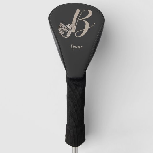 Dove Elegant Monogram Initial B Ihr Name Golf Headcover (Vorderseite)