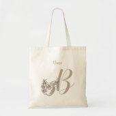 Dove Elegant Monogram Initial B Ihr Name Tragetasche (Vorne)