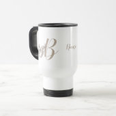 Dove Elegant Monogram Initial B Name Reisebecher (Vorderseite Links)