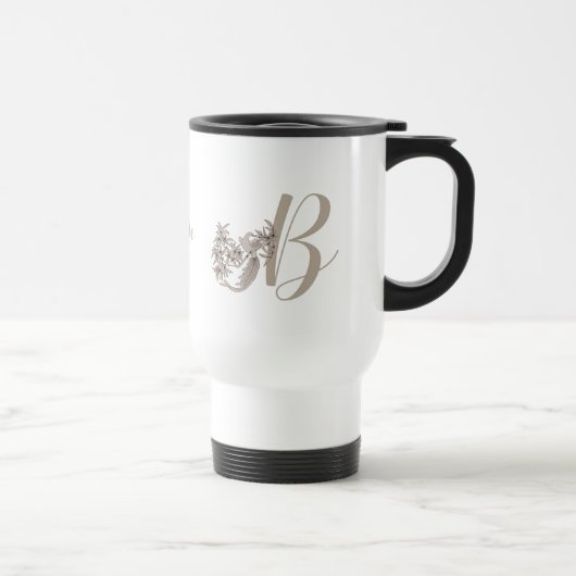 Dove Elegant Monogram Initial B Name Reisebecher (Rechts)