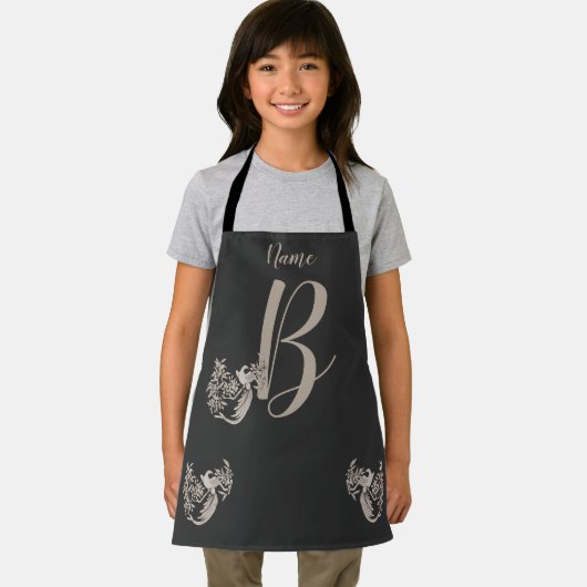 Dove Elegant Monogram Initial B Name Schürze (Insitu)