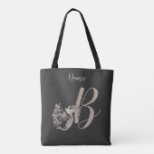 Dove Elegant Monogram Initial B Name Tasche (Rückseite)