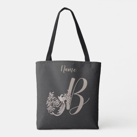 Dove Elegant Monogram Initial B Name Tasche (Rückseite)
