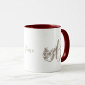 Dove Elegant Monogram Initial B Name Tasse (VorderseiteRechts)