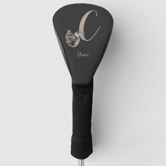 Dove Elegant Monogram Initial C Ihr Name Golf Headcover (Vorderseite)