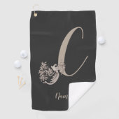 Dove Elegant Monogram Initial C Ihr Name Golfhandtuch (Insitu)