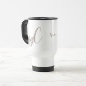 Dove Elegant Monogram Initial C Ihr Name Reisebecher (Vorderseite Links)