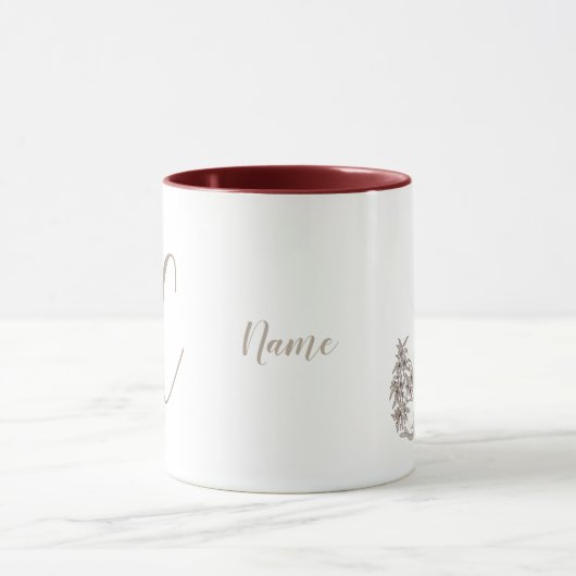 Dove Elegant Monogram Initial C Ihr Name Tasse (Zentrum)
