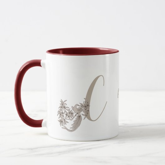 Dove Elegant Monogram Initial C Ihr Name Tasse (Links)