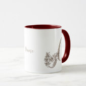 Dove Elegant Monogram Initial C Ihr Name Tasse (VorderseiteRechts)