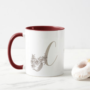 Dove Elegant Monogram Initial C Ihr Name Tasse