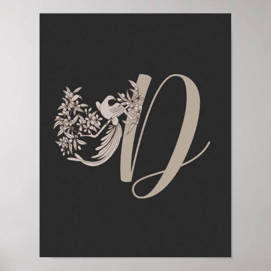 Dove Elegant Monogram Initial D Poster (Vorne)